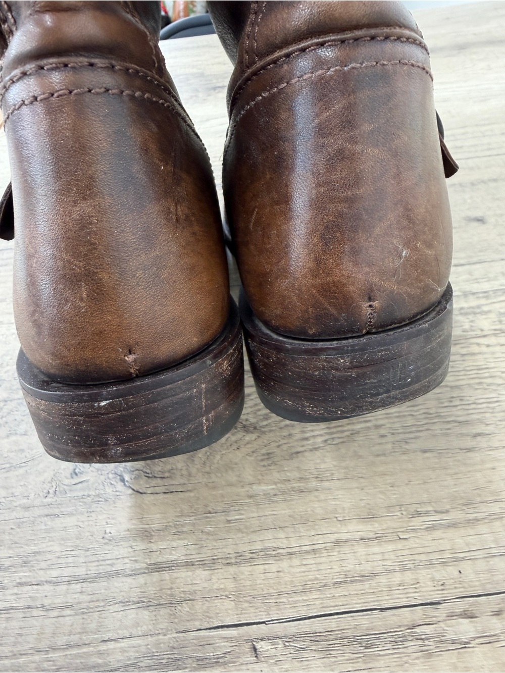 Frye Veronica Slouch Brown Leather Engineer Boots 77609 Women 10B - Picture 7 of 7